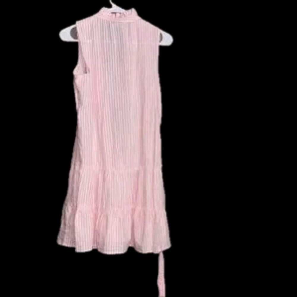 Madison Grey like new ladies small striped pink and white bow tie dress 👗 - Picture 7 of 7
